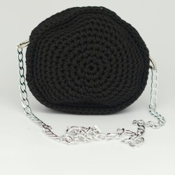 Sac rond noir artisanal